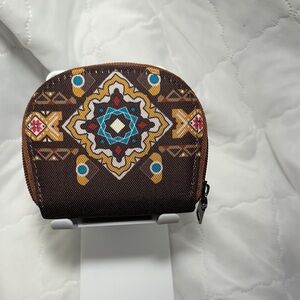 Brown Geometric Pattern Card Holder